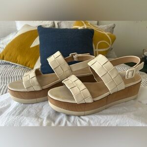 Veronica Beard Woven Leather Platform Sandal, Size 11